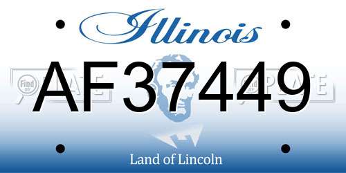 AF37449 Illinois License Plate