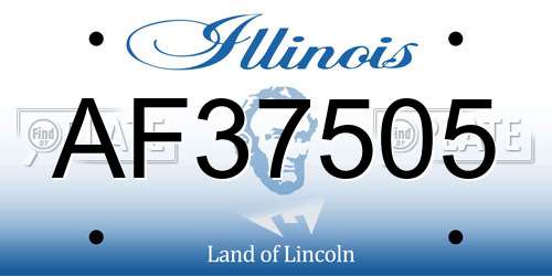 AF37505 Illinois License Plate