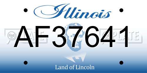 AF37641 Illinois License Plate