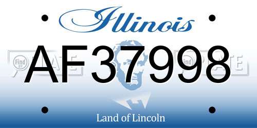 AF37998 Illinois License Plate