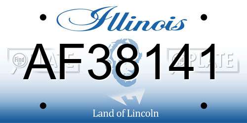 AF38141 Illinois License Plate