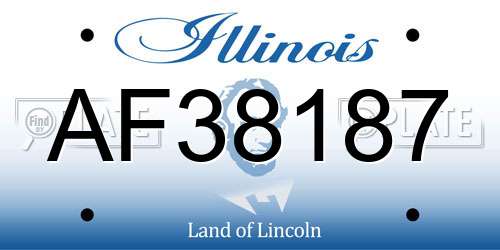 AF38187 Illinois License Plate