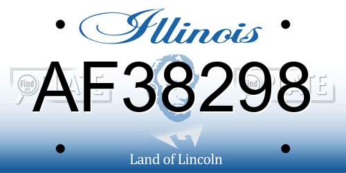 AF38298 Illinois License Plate