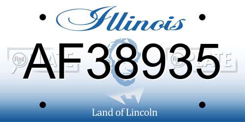 AF38935 Illinois License Plate