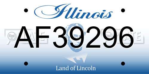 AF39296 Illinois License Plate
