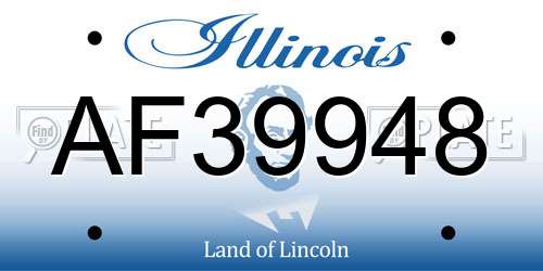 AF39948 Illinois License Plate
