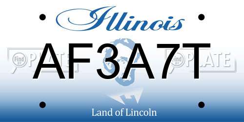 AF3A7T Illinois License Plate