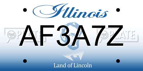 AF3A7Z Illinois License Plate
