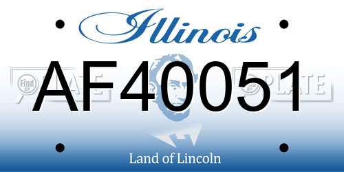AF40051 Illinois License Plate