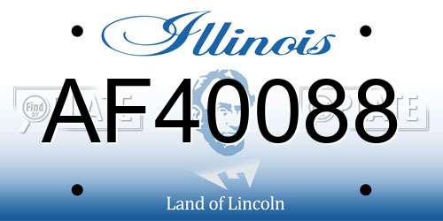 AF40088 Illinois License Plate