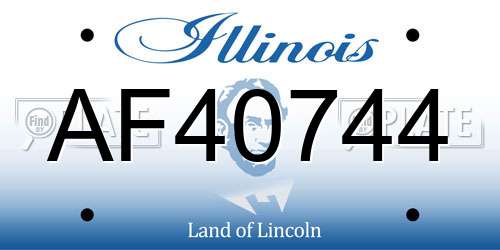 AF40744 Illinois License Plate