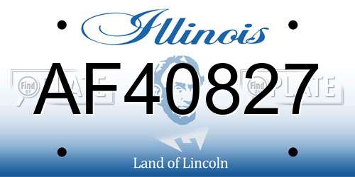 AF40827 Illinois License Plate