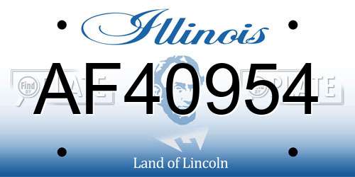AF40954 Illinois License Plate