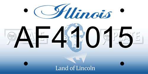 AF41015 Illinois License Plate