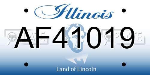 AF41019 Illinois License Plate