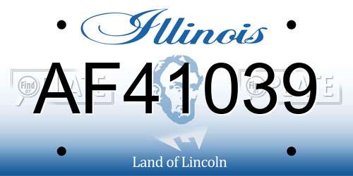 AF41039 Illinois License Plate