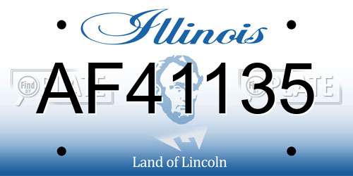 AF41135 Illinois License Plate
