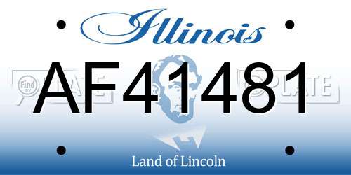 AF41481 Illinois License Plate