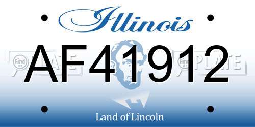 AF41912 Illinois License Plate