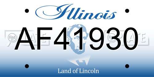 AF41930 Illinois License Plate