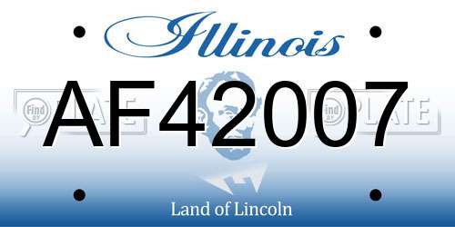 AF42007 Illinois License Plate