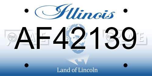 AF42139 Illinois License Plate