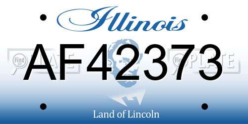 AF42373 Illinois License Plate