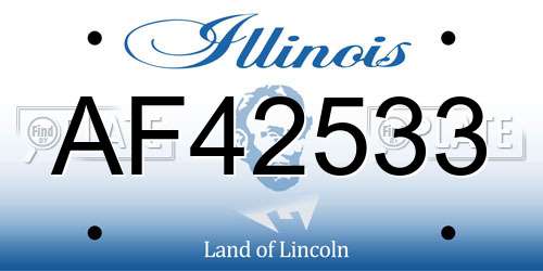 AF42533 Illinois License Plate