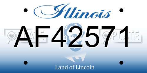 AF42571 Illinois License Plate