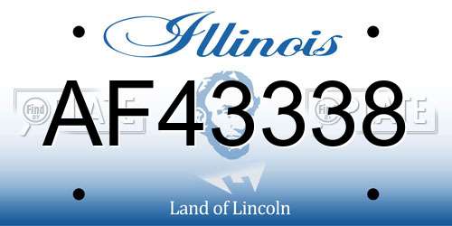 AF43338 Illinois License Plate