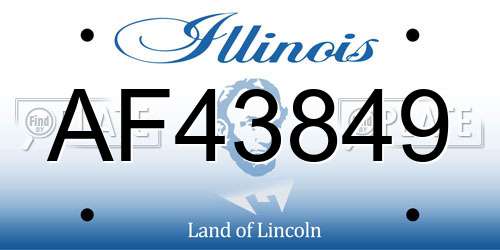 AF43849 Illinois License Plate