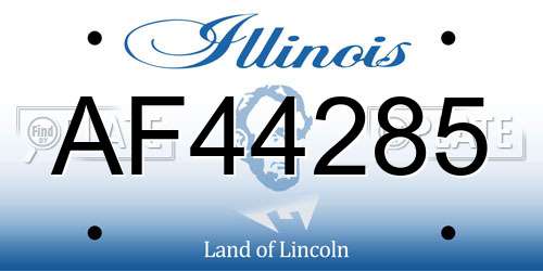 AF44285 Illinois License Plate