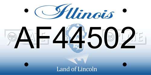 AF44502 Illinois License Plate