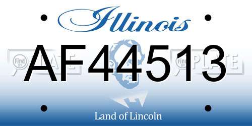 AF44513 Illinois License Plate