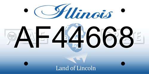 AF44668 Illinois License Plate