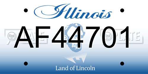AF44701 Illinois License Plate