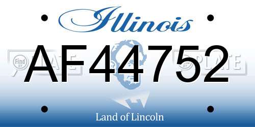 AF44752 Illinois License Plate