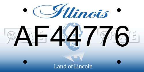 AF44776 Illinois License Plate