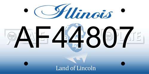 AF44807 Illinois License Plate