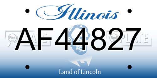 AF44827 Illinois License Plate