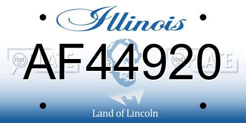 AF44920 Illinois License Plate