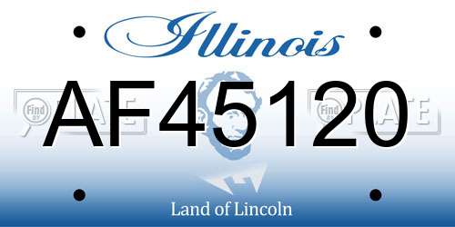 AF45120 Illinois License Plate