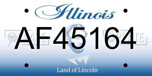 AF45164 Illinois License Plate