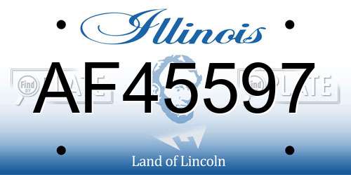 AF45597 Illinois License Plate