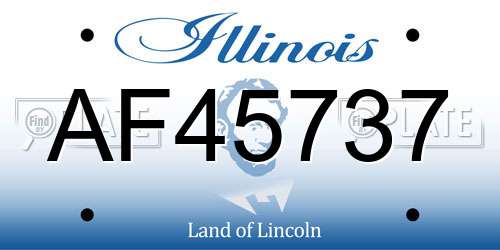 AF45737 Illinois License Plate