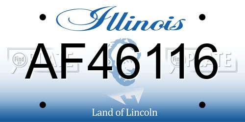 AF46116 Illinois License Plate
