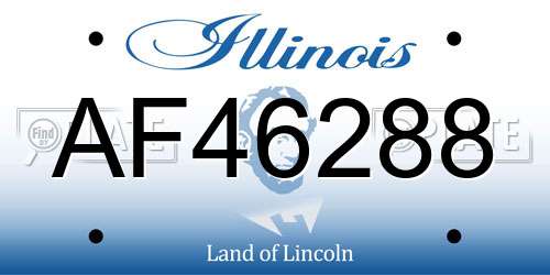 AF46288 Illinois License Plate