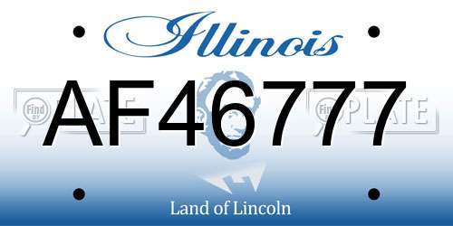 AF46777 Illinois License Plate