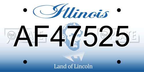 AF47525 Illinois License Plate