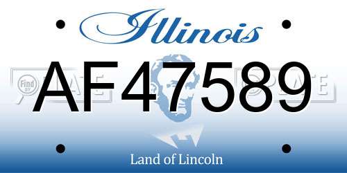 AF47589 Illinois License Plate